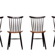 Set of 4 spindle back dining chairs 1960s holland