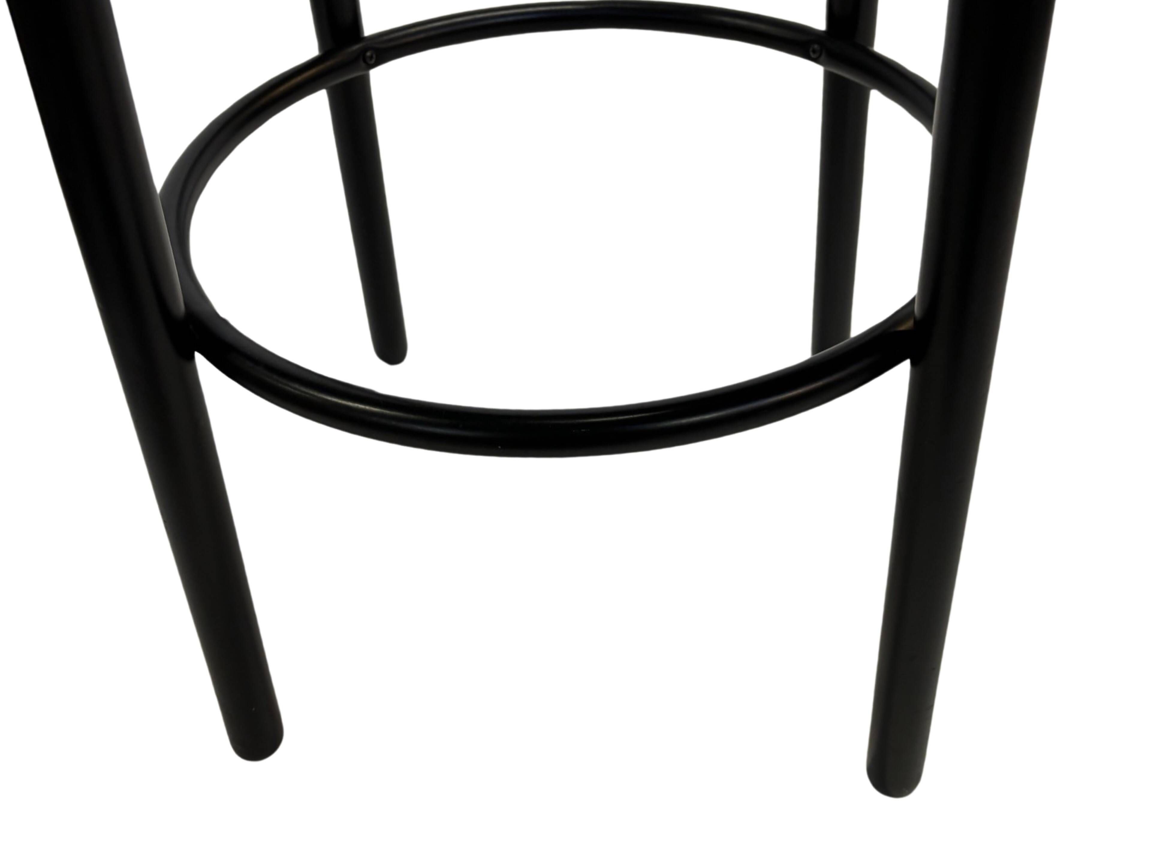 Set of four vintage bar stool - webbing and wood, 1980s Italian design