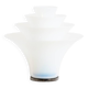 Lampe « pétales » en verre opalescent blanc et bleuté. 21e siècle.