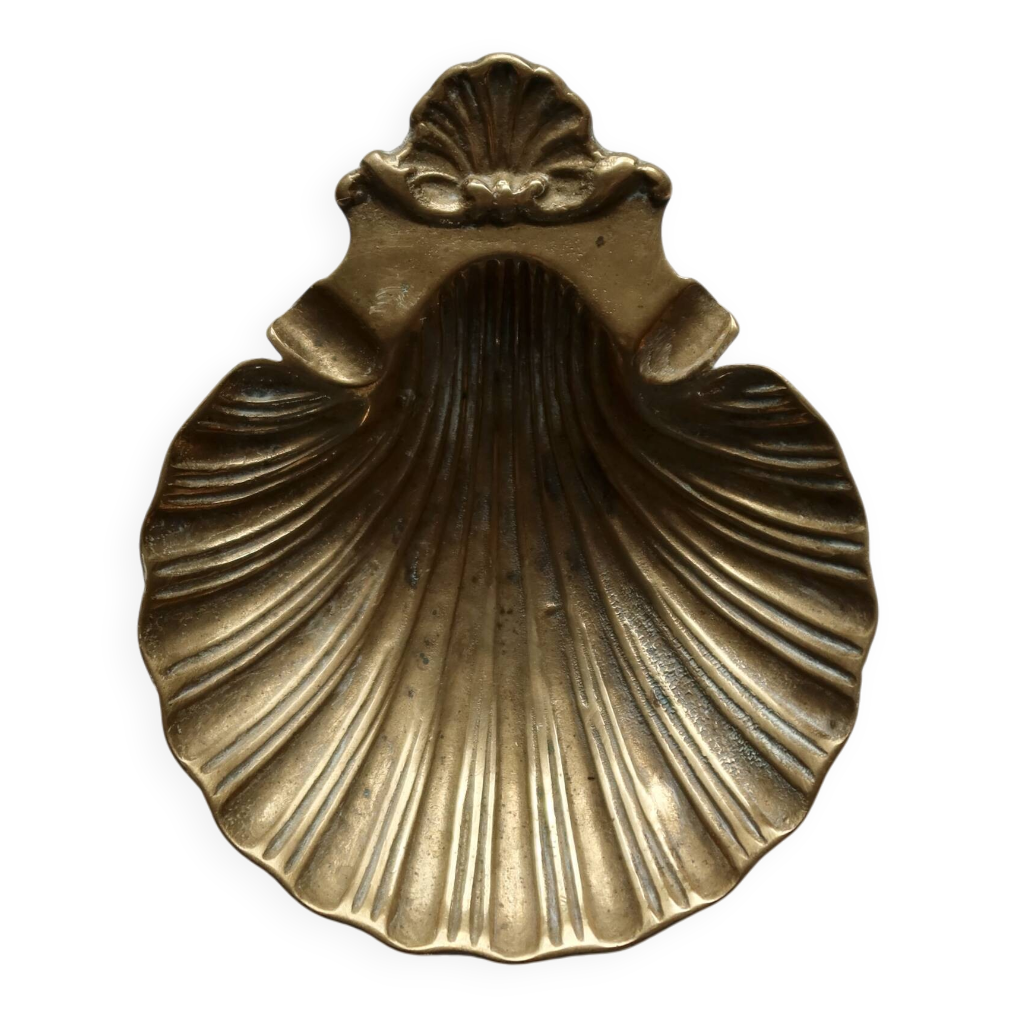 Vintage brass shell tray - Baroque style