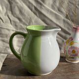 Mini vase with stylised flowers in green and yellow roses, H15.5.