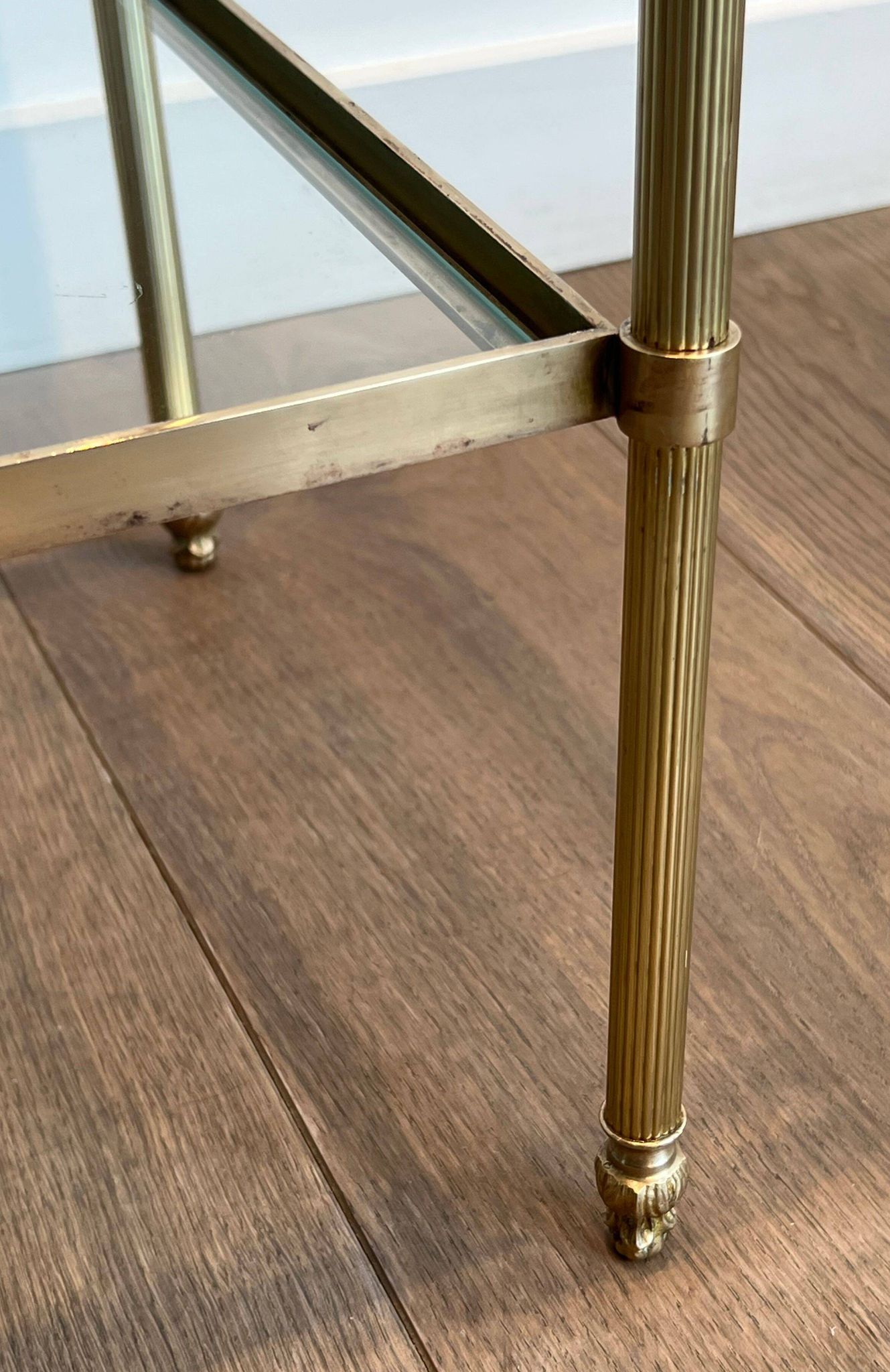 Pair of brass side tables attributed to Maison Jansen