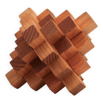 Arjeu wooden puzzle, 1970s sculpture