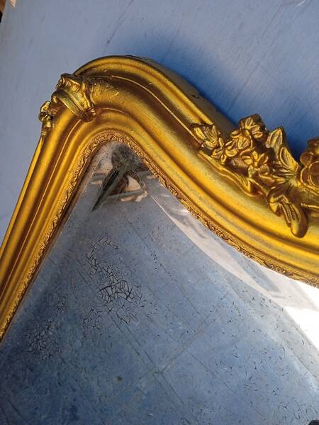 Miroir Louis XV bois doré ep XIX em - 144 cm