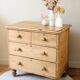 Renovated antique English solid pine chest of drawers.