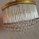 Crystal and brass cascade pendant chandelier