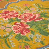 Kilim jaune moldave vintage fait à la main 198 cm x 295 cm - 23443