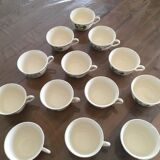 Set of 13 tea cups Sarreguemines Obernai