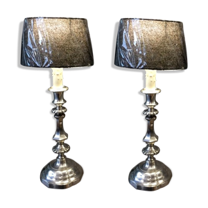 Paire de lampes en bronze