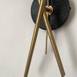 Pair of wall sconces from the 60s, gold metal and tulips.