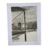 Pierre skira, docks, 1978. original lithograph signed in pencil.