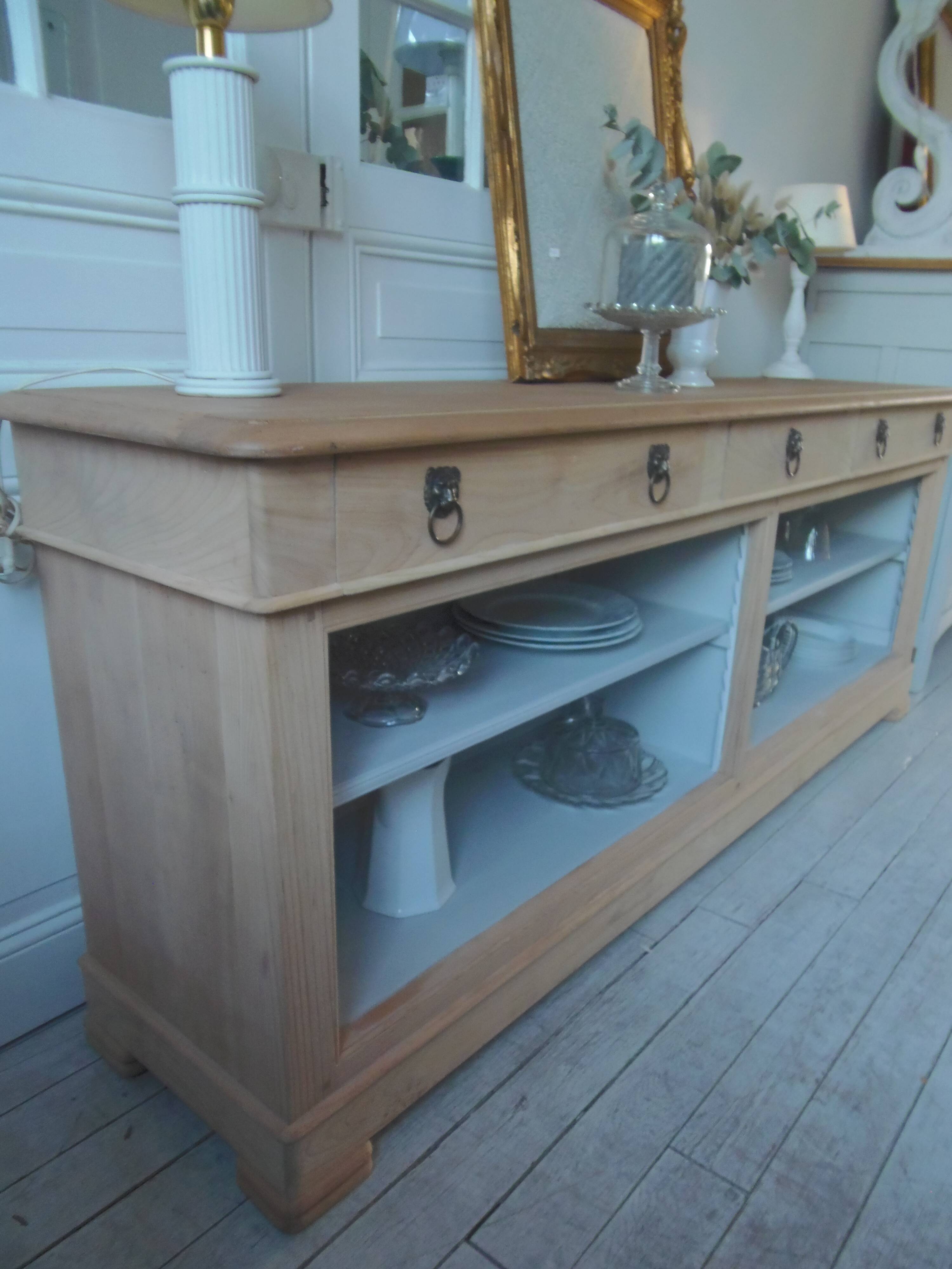 crafted dresser in raw solid wood.
