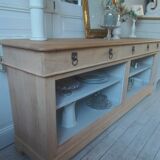 crafted dresser in raw solid wood.