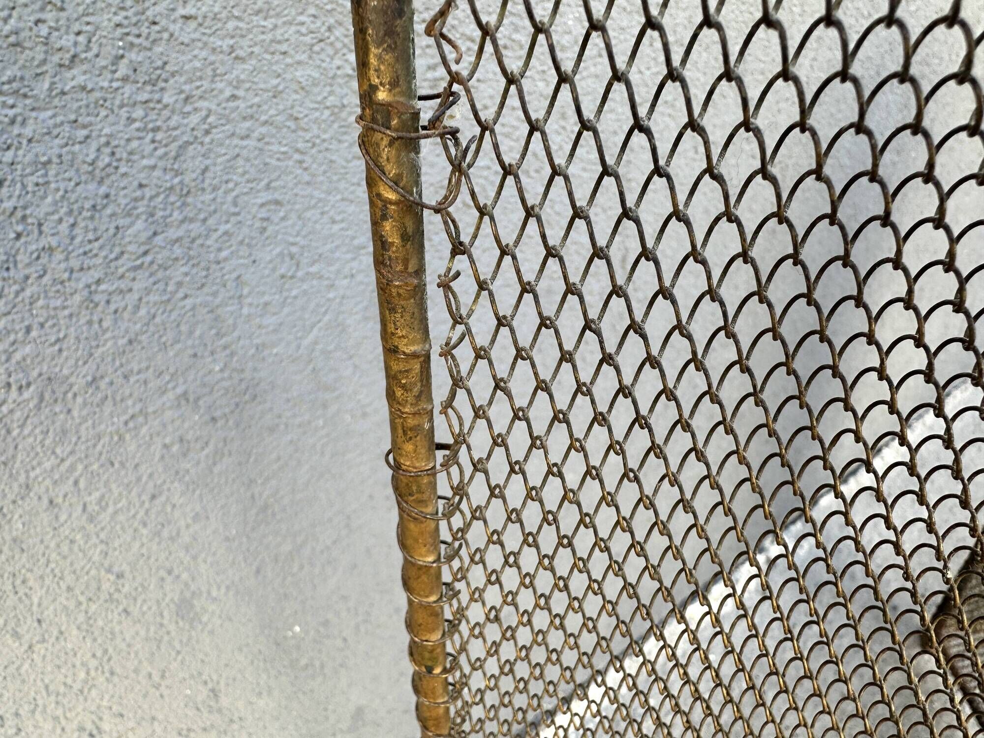 Antique fireplace screen from the 19th century, Napoleon III spark guard.