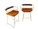 Paire de tabourets de bar Hug couleur tabac et métal laiton