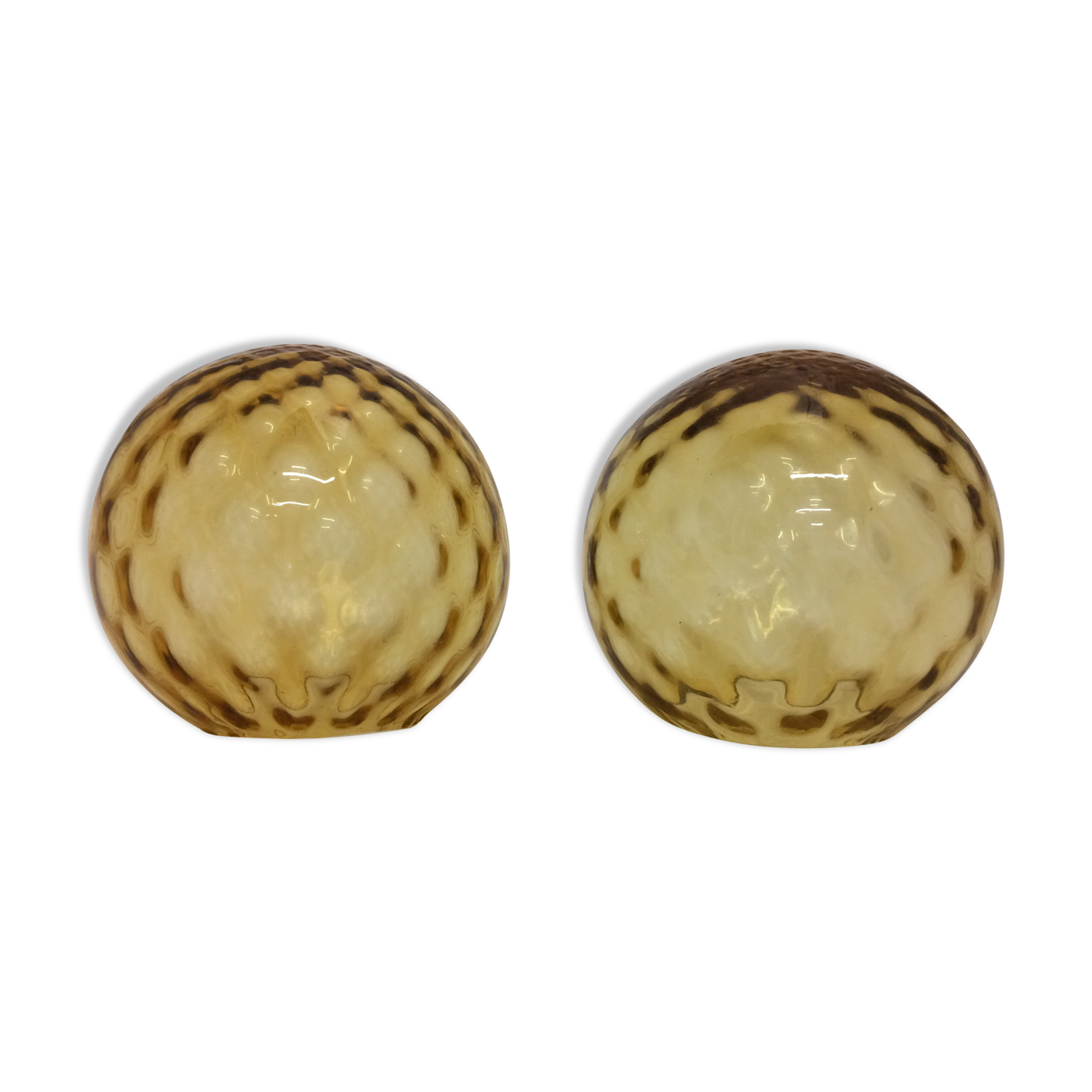 Vintage amber glass lamp globes