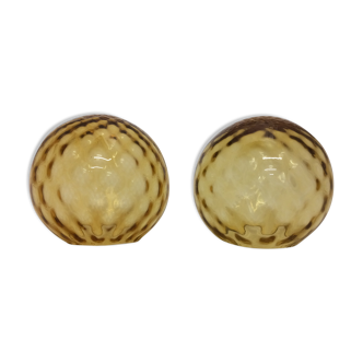 Vintage amber glass lamp globes