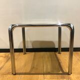 Chromium and smoked glass side table