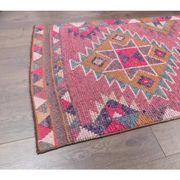 Vintage Turkish hand-knotted tribal runner 82x382