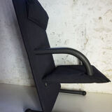 Fauteuil par Burkhard Vogtherr par Arflex vintage Black Canvas  T-Line 1984