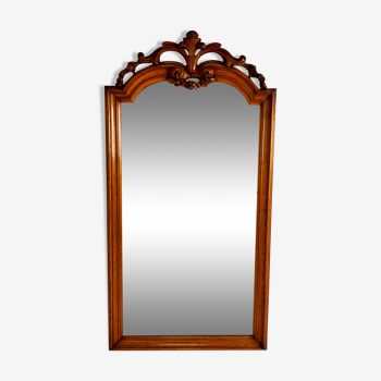 Antique French Carved Oak Mirror, 1900s