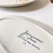 Pair of vintage earthenware dishes from Sarreguemines, 1970s
