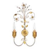 Vintage Italian wall lamp in gold and silver metal (52 cm)