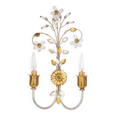 Applique murale italienne vintage en métal doré et argenté (52 cm)
