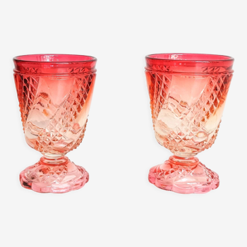 Paire de verres Baccarat taillé couleur dégradée