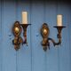Vintage rams head French Bronze Wall Sconces wall lights C1930s Pair