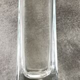 Vase forme carré geometric relief in translucent 28 cm