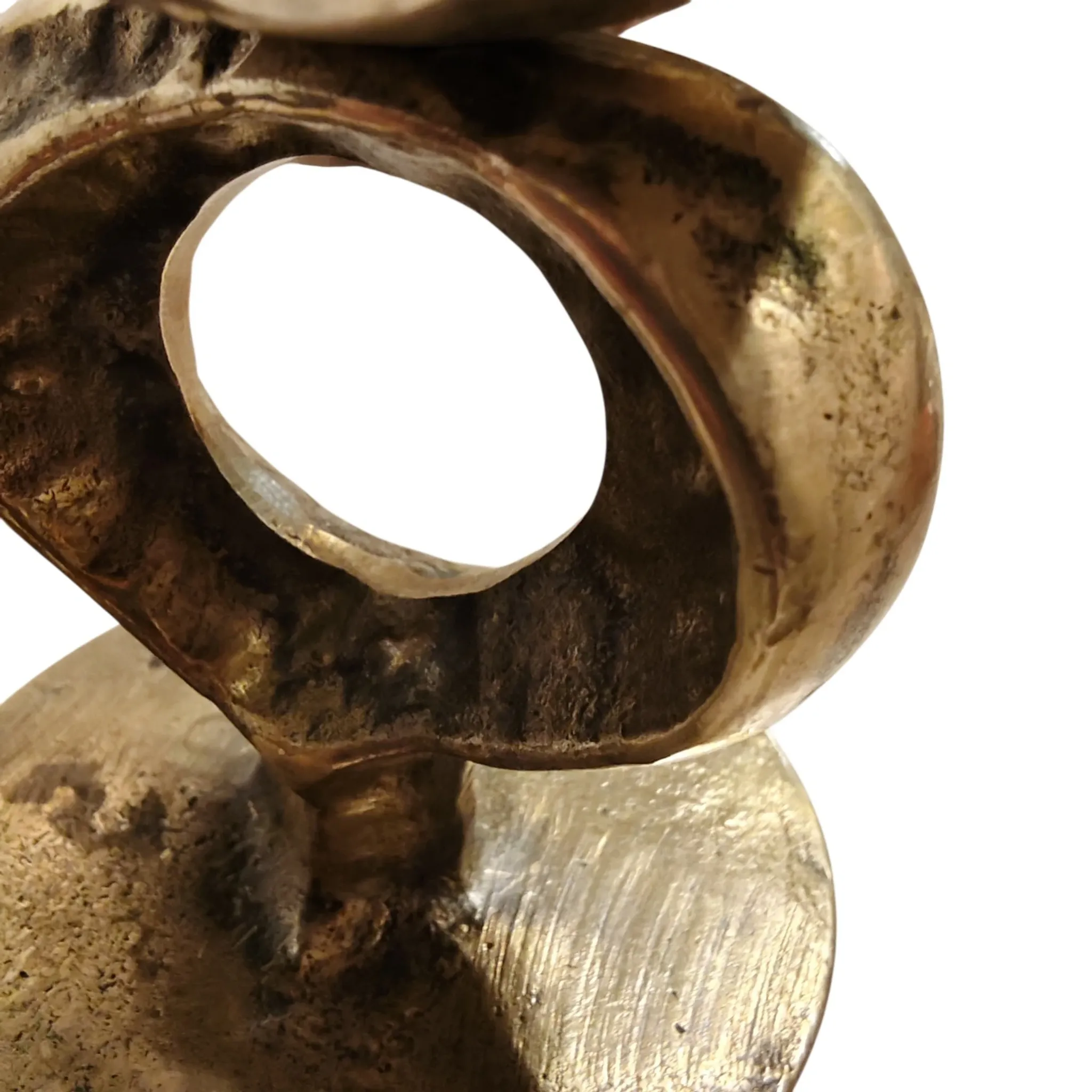 Vintage Brutalist Candle Holder in Solid Brass – Mid-Century Modern Design