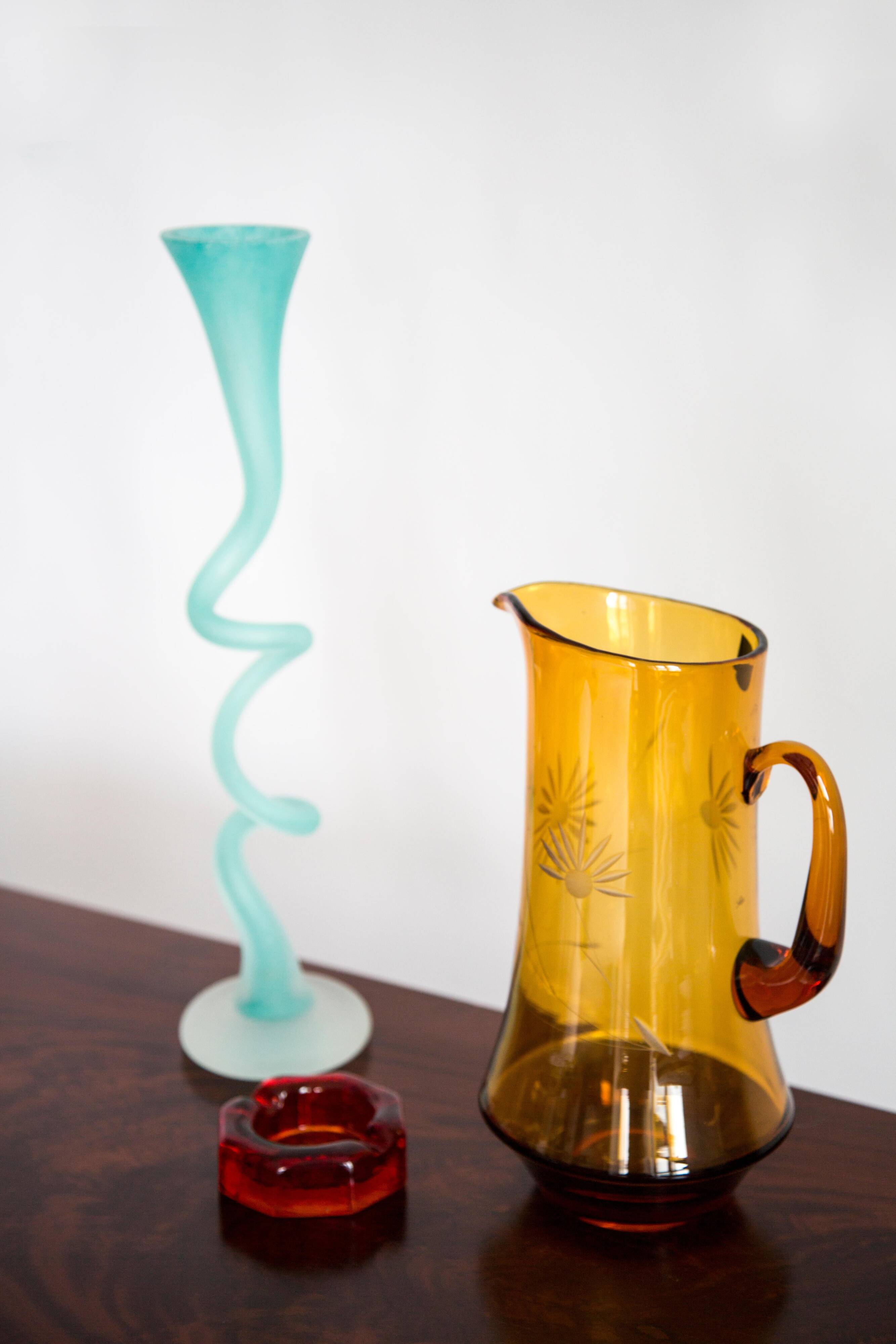 Twisted green vase from the mid-century.