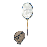 Raquette Tennis Ancienne DAVIS Duke Bois + Housse Cuir Vintage #E218