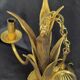 Hollywood Regency vintage gold palm chandelier 3 lights Hans Kögl style A666