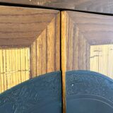 Rosewood, bronze and bamboo wardrobe La Maison Coloniale