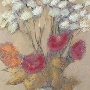 Bouquet of flowers, oil on wood panel, signed Vlad Tiberin.