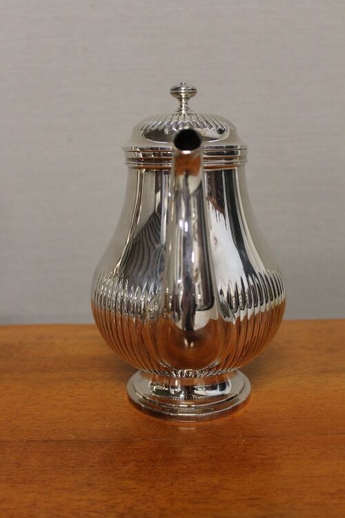 Silver metal coffee set - christofle - gallia collection