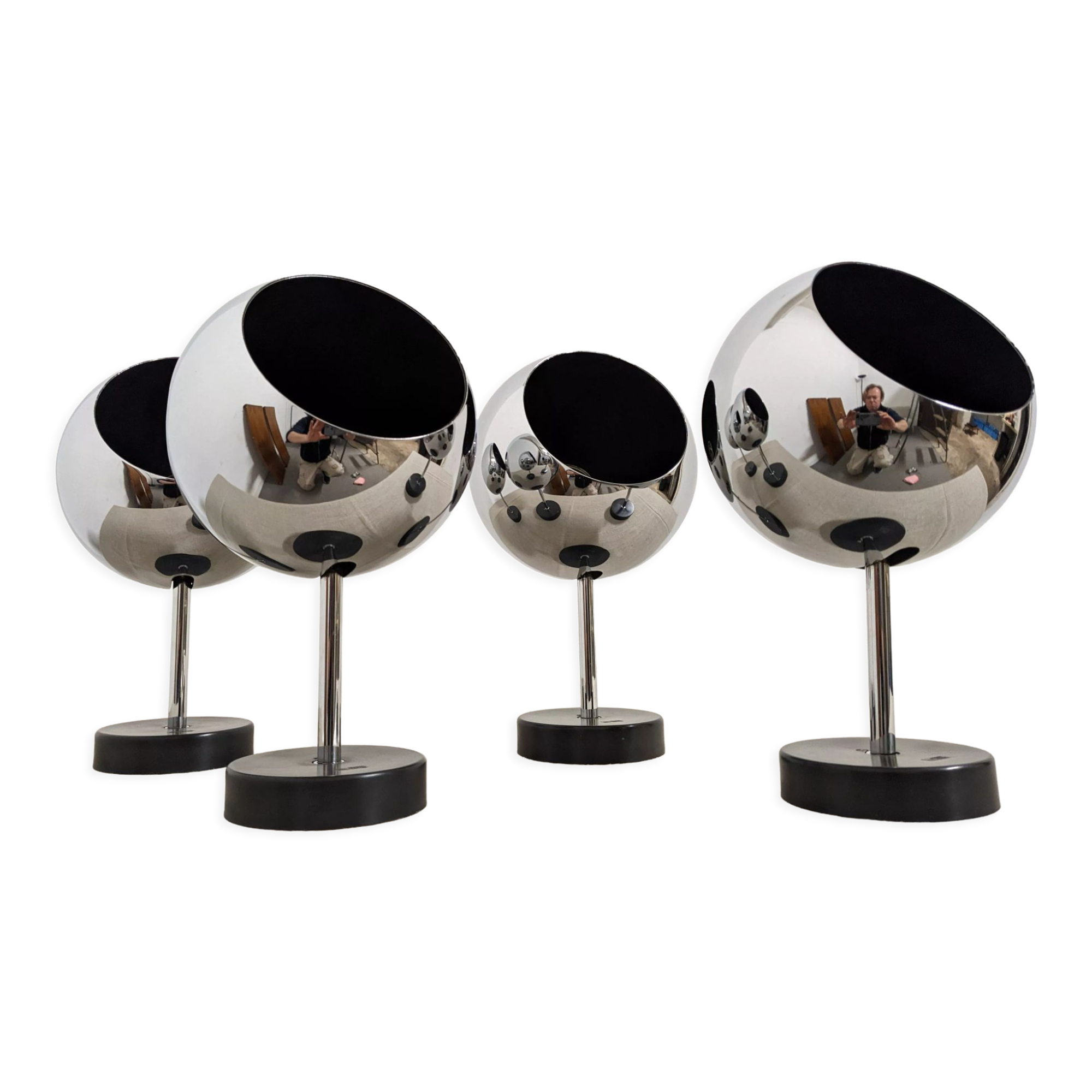 Series of 4 wall lights eye ball XL by Staff Leuchten years 60/70