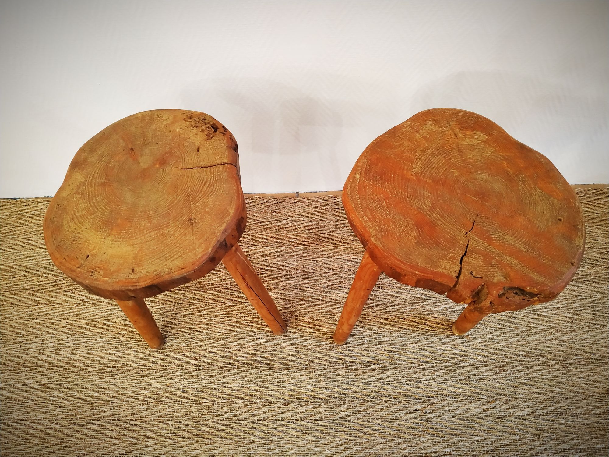 Pair of brutalist stools