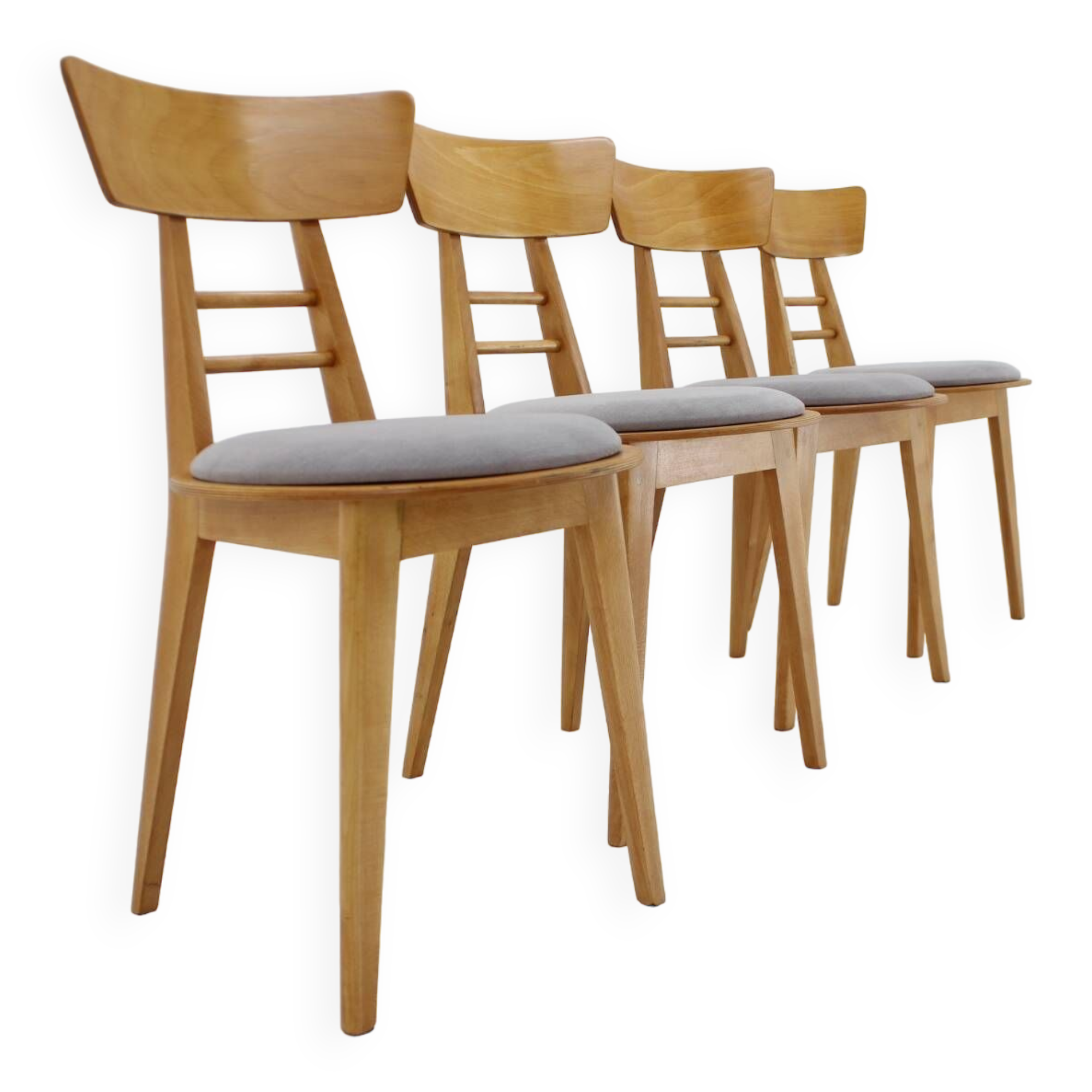 Four Dining Chairs by Ton, Czechoslovakia