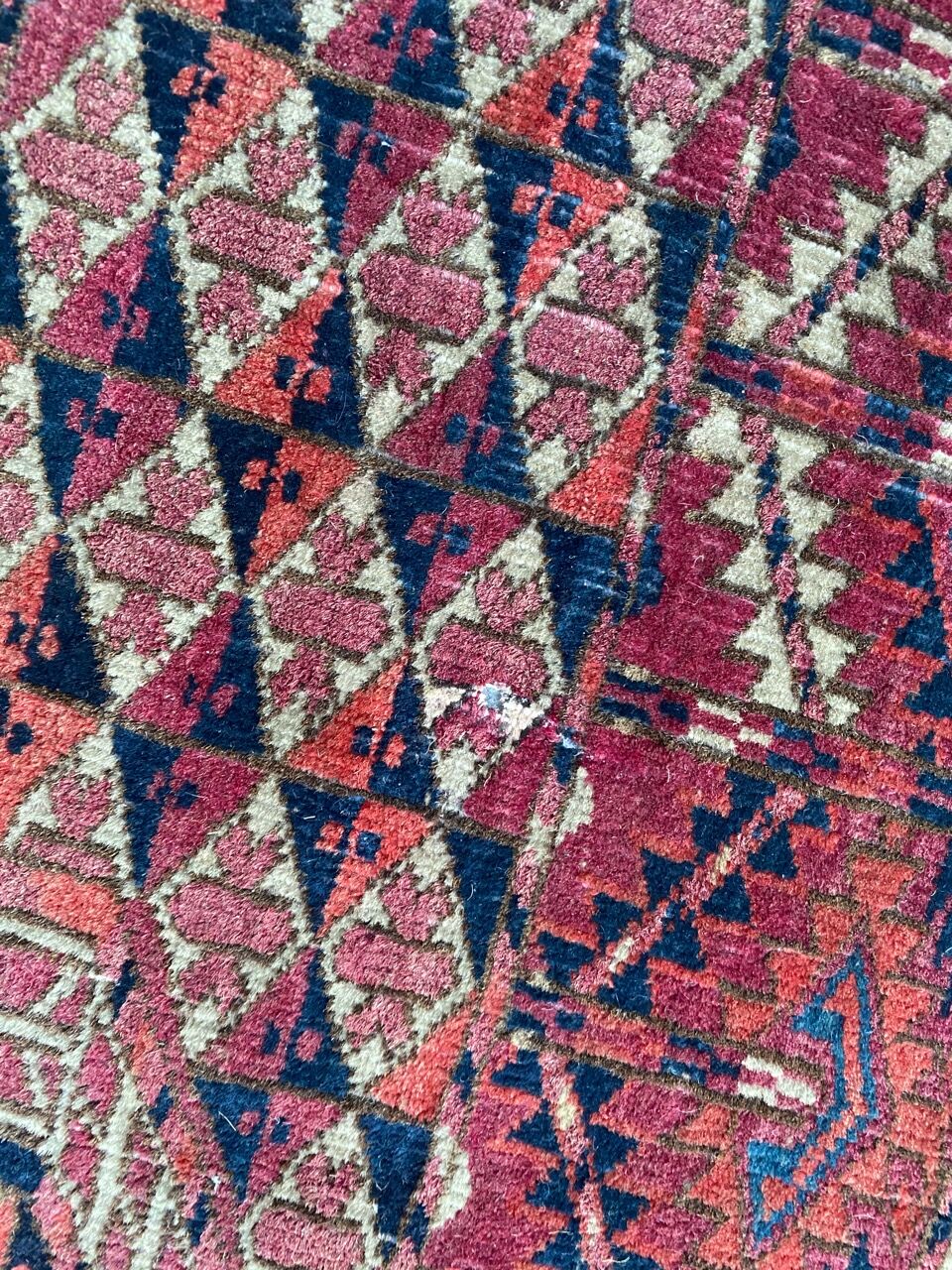 Ancient Turkmen Afghan Hatchlou handmade carpet 133x133 cm