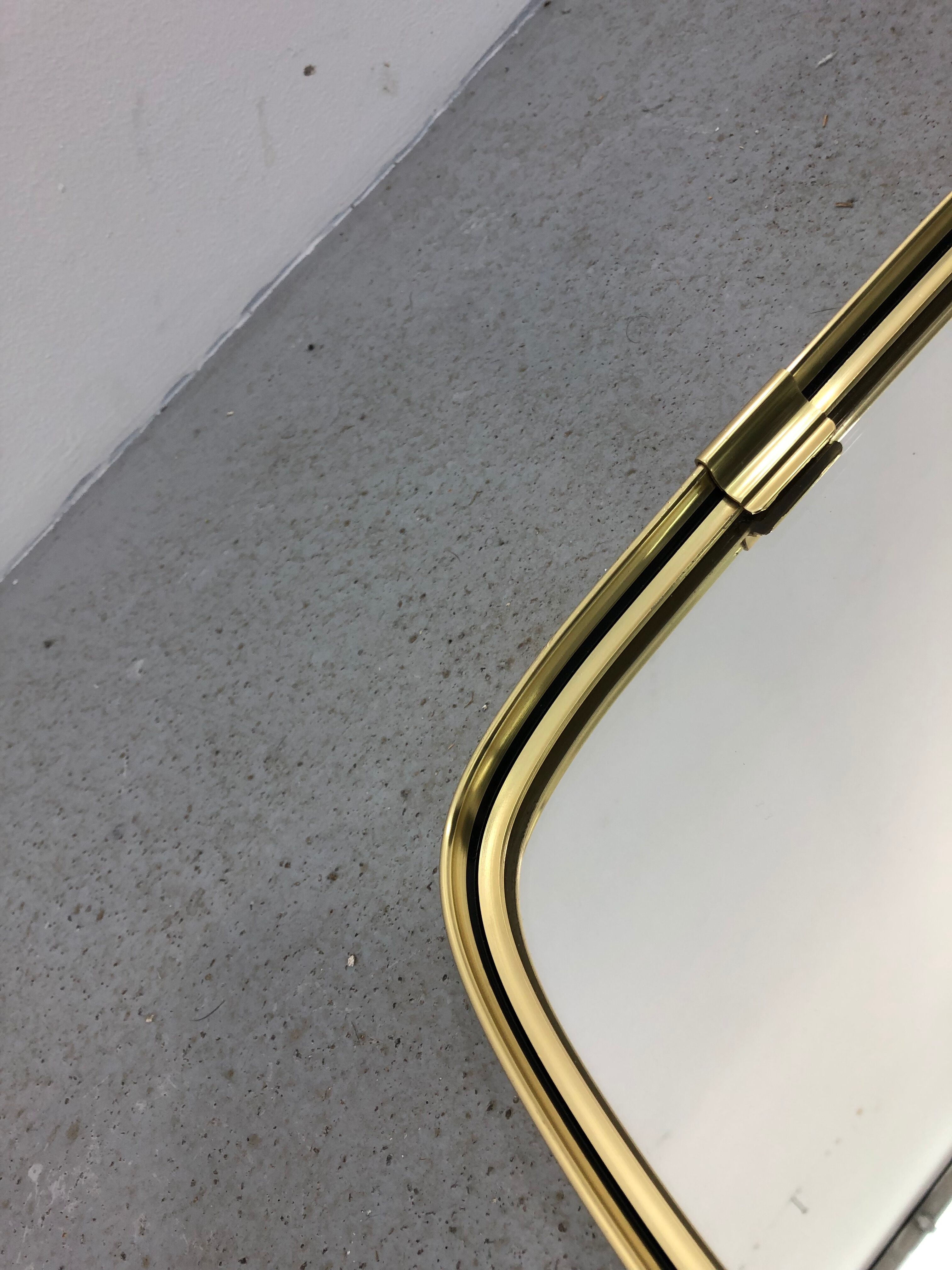 Mid-century modern german rockabilly golden wall mirror, 1970s