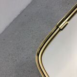 Mid-century modern german rockabilly golden wall mirror, 1970s