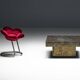 Brutalist Steel Coffee Table, France, 1970s