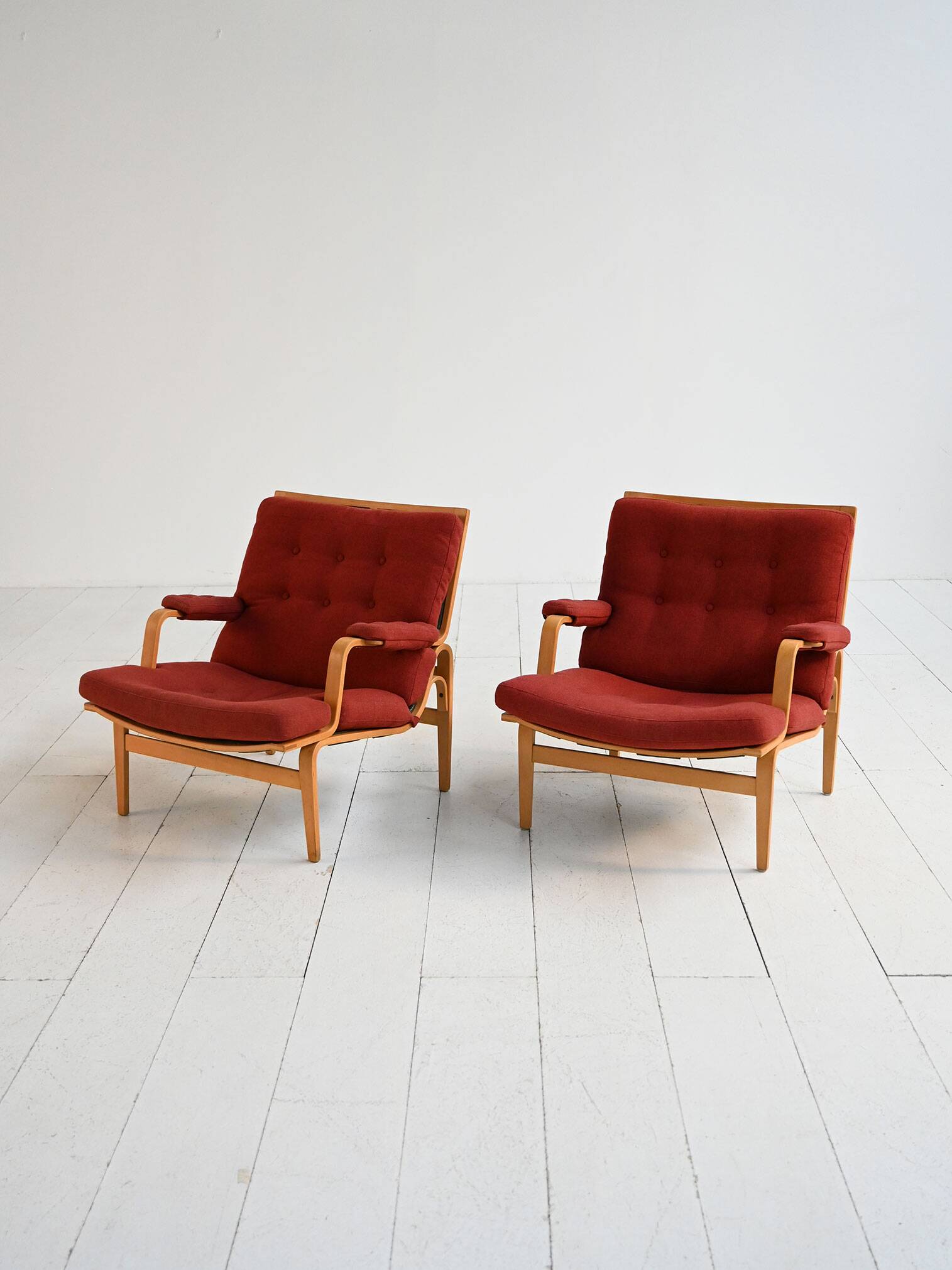 Pair of “Ingrid” armchairs by Bruno Mathsson for Dux, 1960s