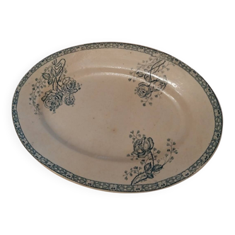 Ancien plat ovale terre de fer faïence de Castres