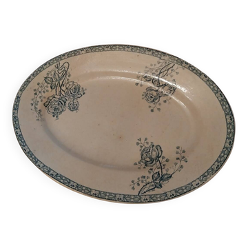 Ancien plat ovale terre de fer faïence de Castres