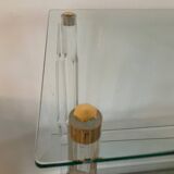 Hollywood Regency Lucite and Brass Rolling Bar