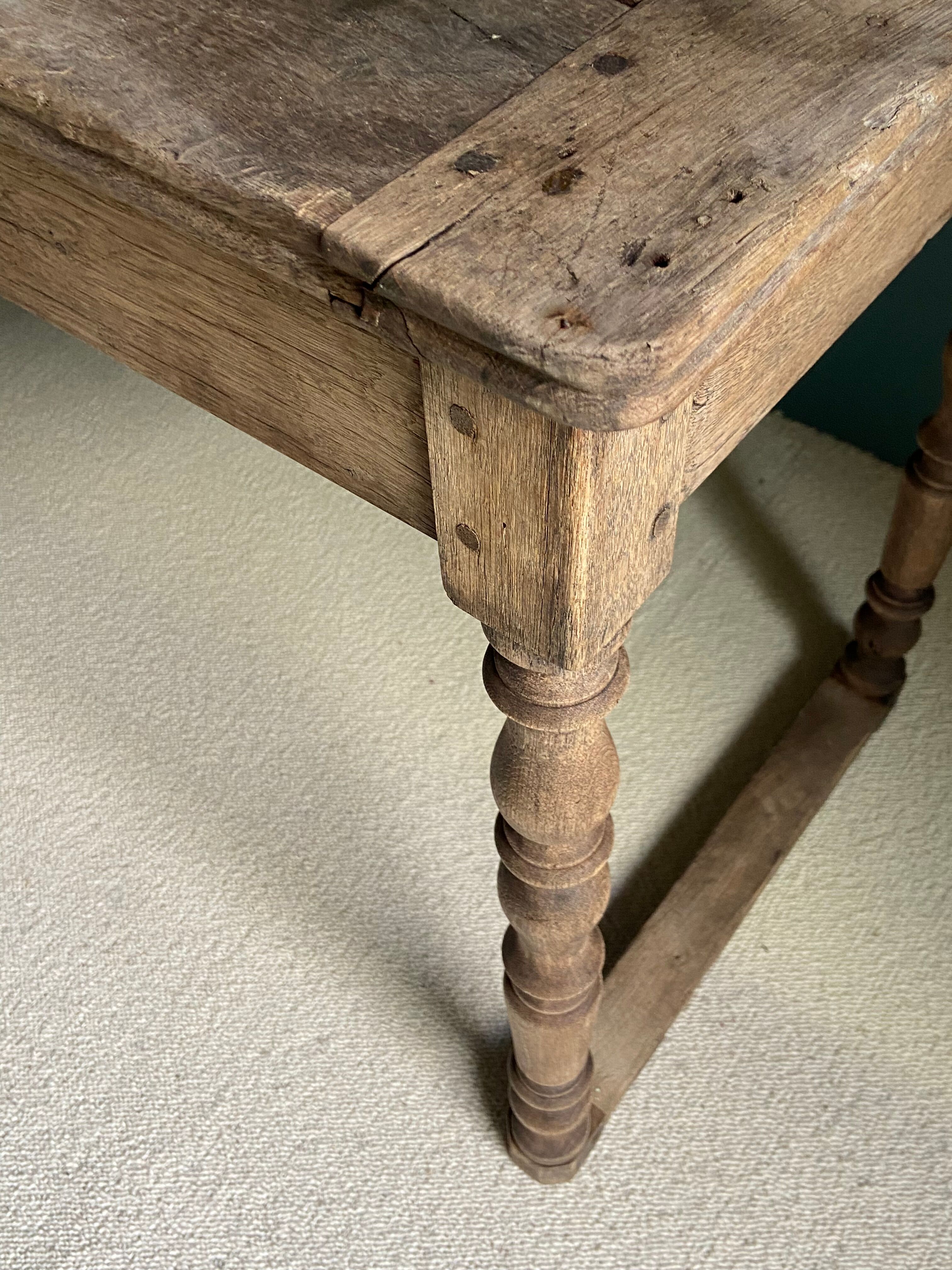 Oak console, 19th century draper table